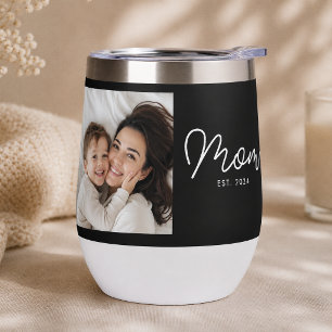 Mum Established Script Black Photo