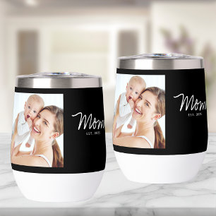 Mum Established Script Black Photo