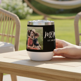 Mum Established Script Black Photo