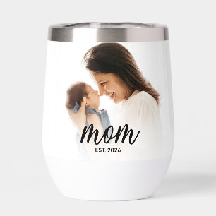Mum Established Script Black Photo
