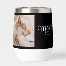 Mum Established Script Black Photo