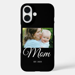 Mum Established Script Black Photo iPhone 16 Case