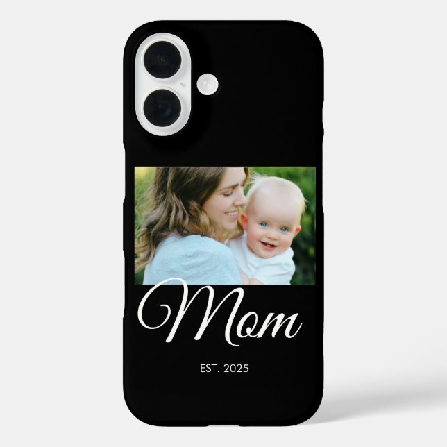 Mum Established Script Black Photo  Case-Mate iPhone Case (Back)