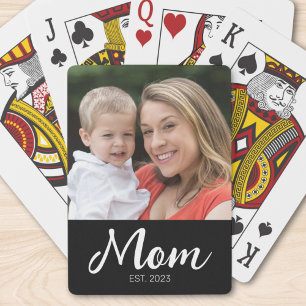 Mum Established Script  Black Photo Case-Mate  Playing Cards