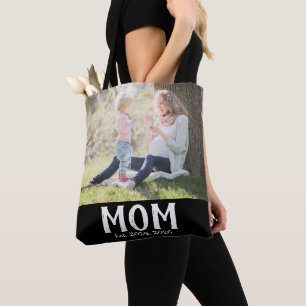 Mum Established Script black Photo Gift Tote Bag