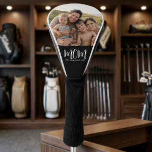 Mum Established Script Black Photo Golf Head Cover