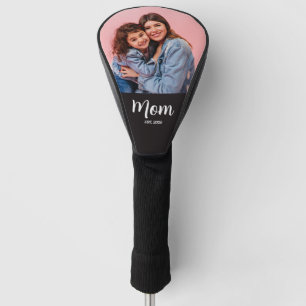 Mum Established Script Black Photo Golf Head Cover