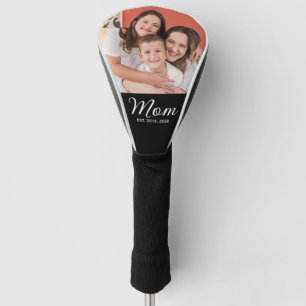 Mum Established Script Black Photo Golf Head Cover