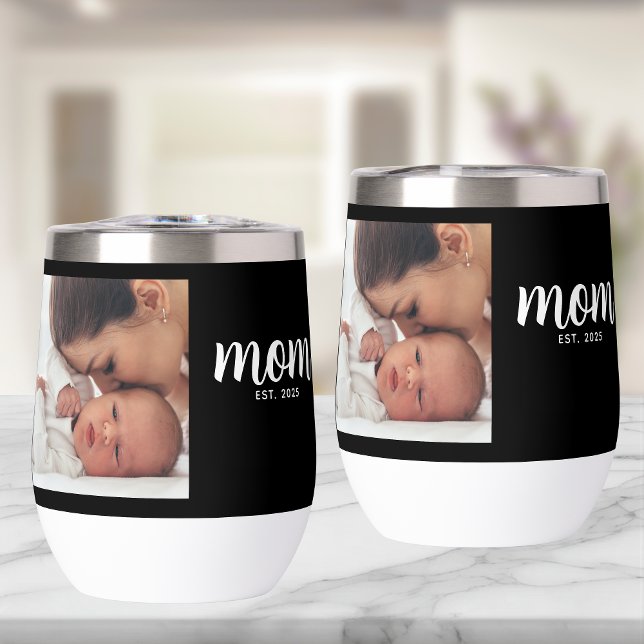 Mum Established Script Black Photo Thermal Wine (Creator Uploaded)