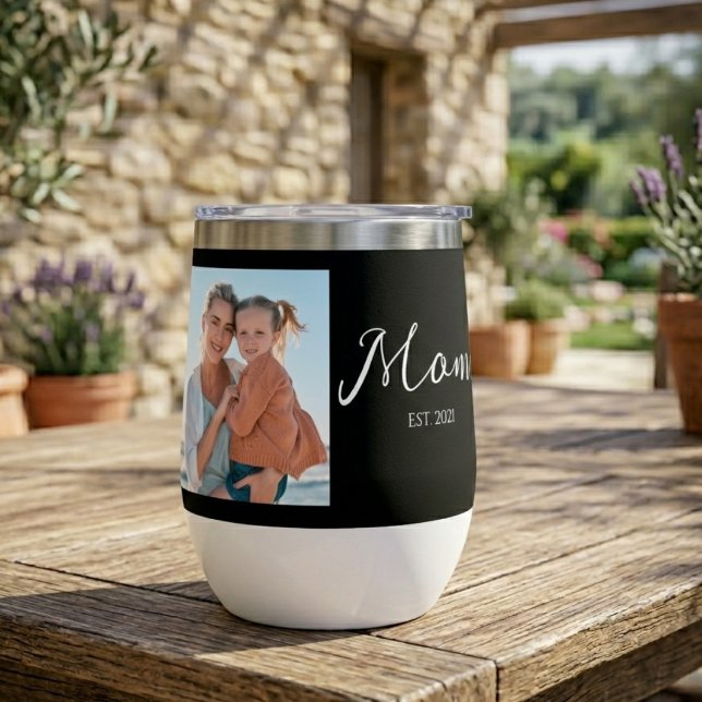 Mum Established Script Black Photo  Thermal Wine  (Creator Uploaded)