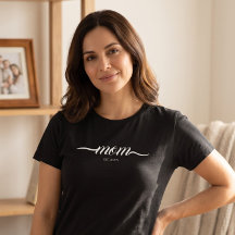 Mum Established Script Custom Black Year Mother
