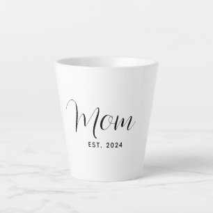 Mum Established Script Elegant Mothers Day Custom Latte Mug