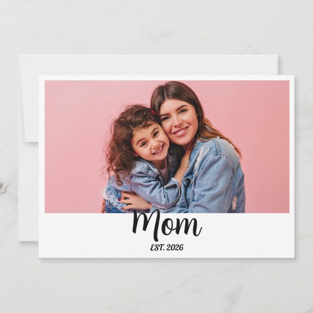 Mum Established Script Photo First Mother’s Day Card (Front)