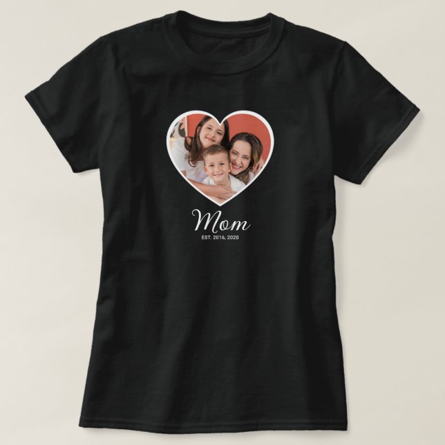 Mum Established Script Photo T-Shirt (Design Front)