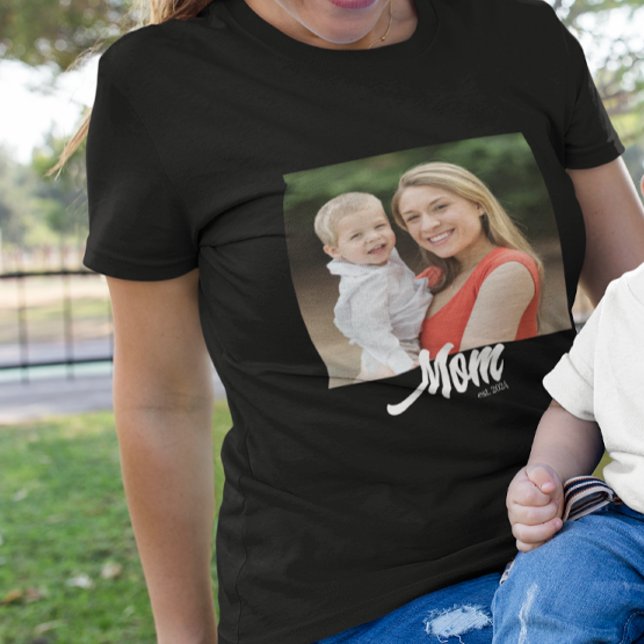 Mum Established Script Photo  T-Shirt (Creator Uploaded)
