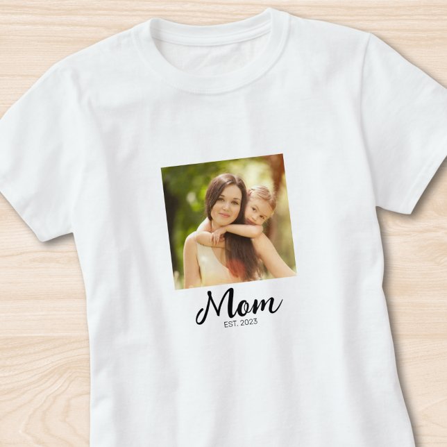 Mum Established Script Photo  T-Shirt (Creator Uploaded)