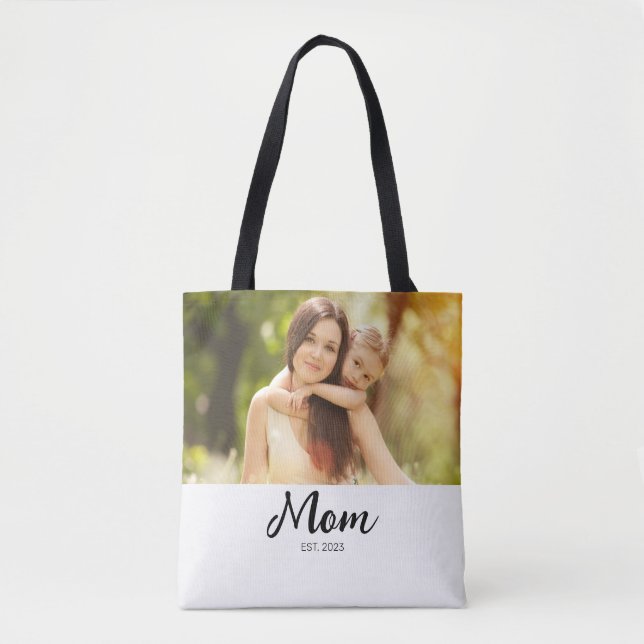 Mum Established Script Photo  Tote Bag (Front)