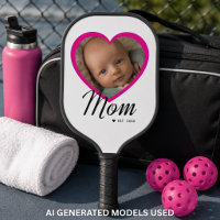Mum Established Script Pink Heart Photo White