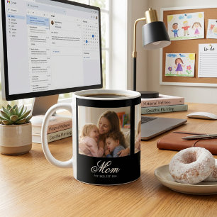 Mum Established Script White 3 Photo Coffee Mug