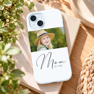 Mum Established Script White Photo New Mum iPhone 15 Case