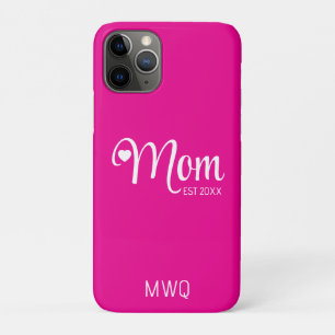 Mum Established Simple Script Mothers Pink Case-Mate iPhone Case