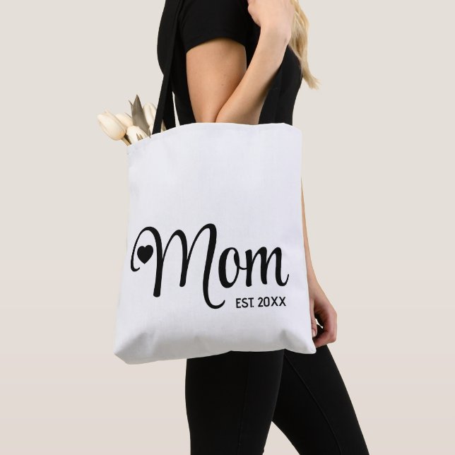 Mum Established Simple Script New Mum Gift Tote Bag (Close Up)