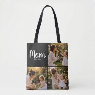 Mum Established Three Photo Memory Collage Tote Bag