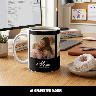 Mum Established Three Photo Motherhood Story Coffee Mug