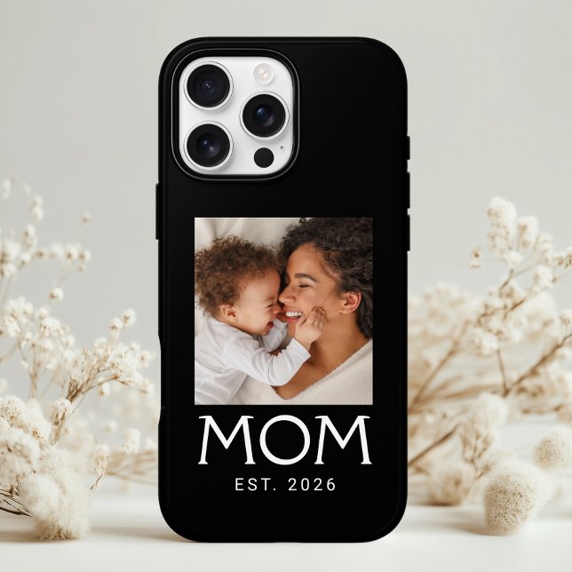 Mum Established Typography Photo Black Case-Mate iPhone Case (Creator Uploaded)