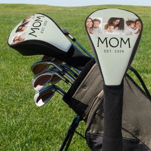 Mum Established Typography Sage Green 3 Photo Golf Head Cover