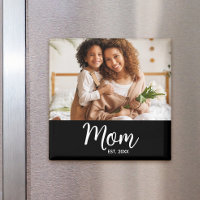Mum Established White Script Photo Gift Simple Fun
