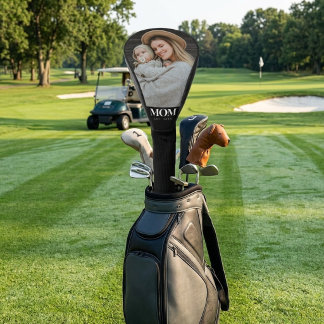 Mum Established White Typography Photo Gift Golf Head Cover