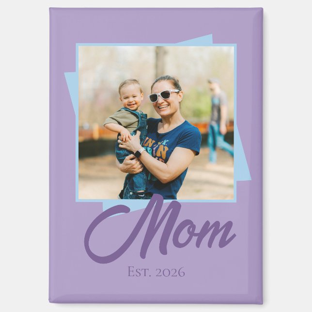 Mum Established Year with Photo Magnet (Front)