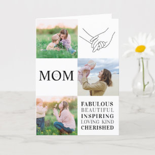 Mum Family Photo Collage Modern Typography Card