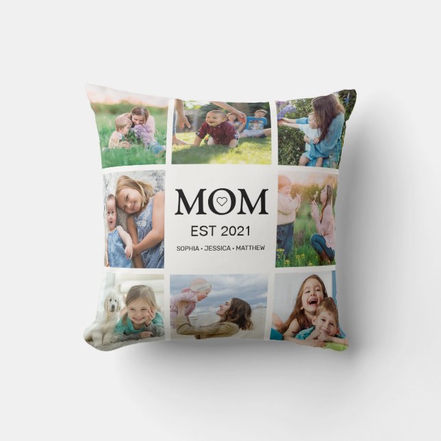 Mum Family Photo Collage Personalised Cushion (Front)