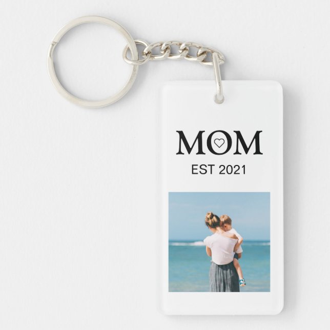 Mum Family Photo Collage Personalised Key Ring (Front)
