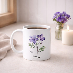 Mum February Birth Flower Coffee Mug
