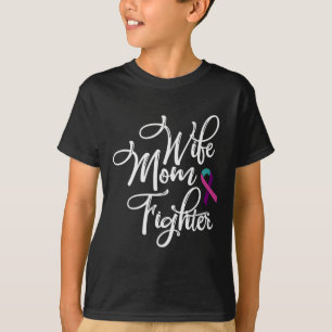 Mum Fighter Thyroid Cancer Awareness 2 T-Shirt
