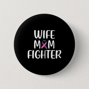 Mum Fighter Thyroid Cancer Awareness 6 Cm Round Badge