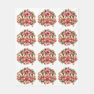 Mum Floral Fleece Blanket, Pink Floral Mother’s  Blanket