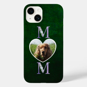 Mum Floral heart lilac photo from the dog green Case-Mate iPhone 14 Case