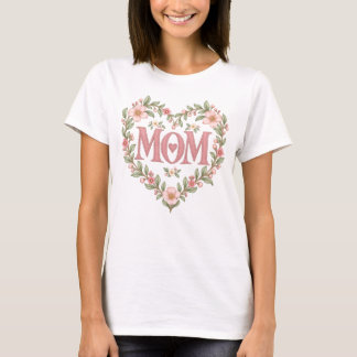 Mum Floral Heart Pastel T-Shirt