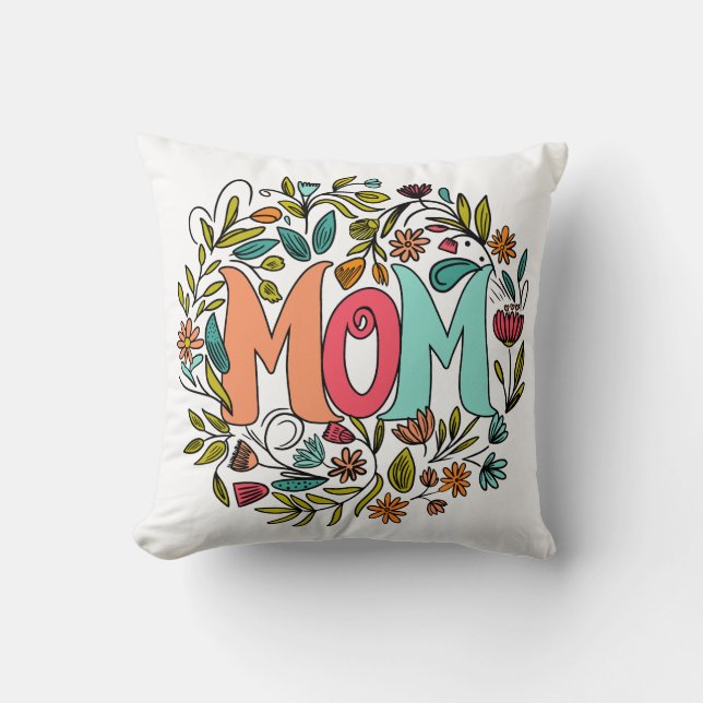 Mum Floral Pillow (Front)