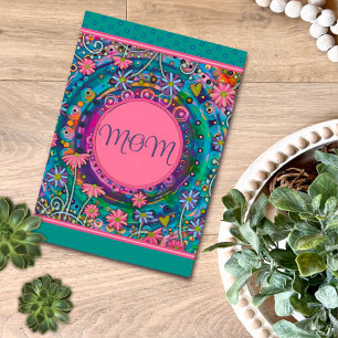 Mum Floral Pretty Pink Blue Unique Mother’s Day Card