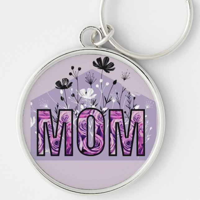 Mum flower keyring (Front)