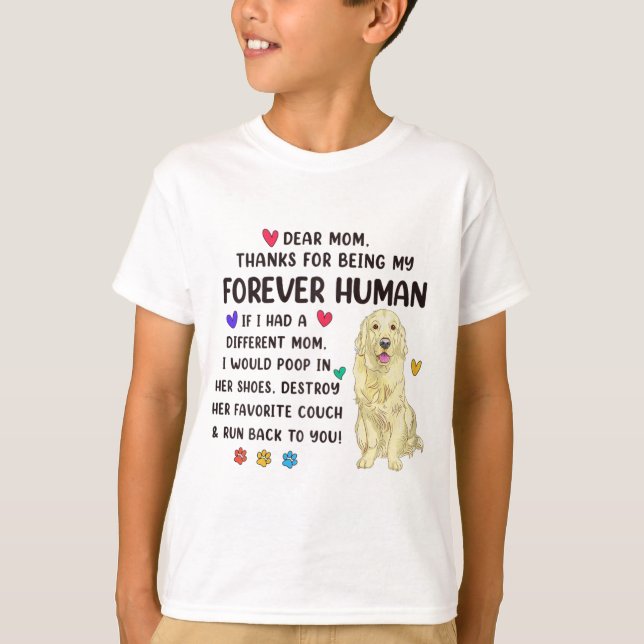 Mum Forever Human Cream Golden Retriever Mothers D T-Shirt (Front)