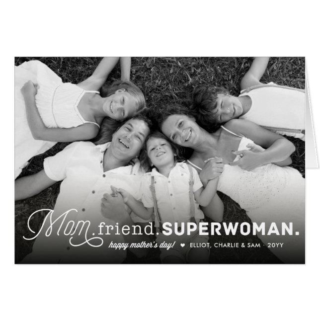 Mum, Friend, Superwoman Mother's Day Modern Photo (Front Horizontal)