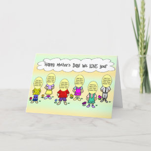 Mum From Us Kids Funny Cartoon Card