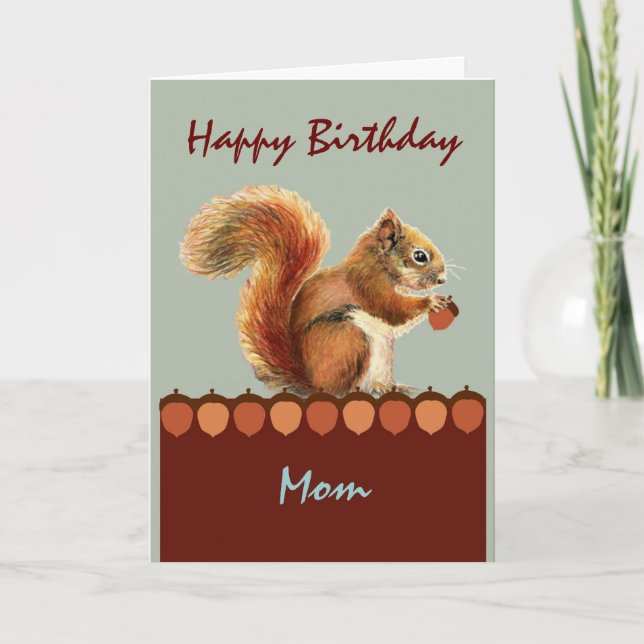 Mum from us NUTS  Humour Squirrel Art Card (Front)