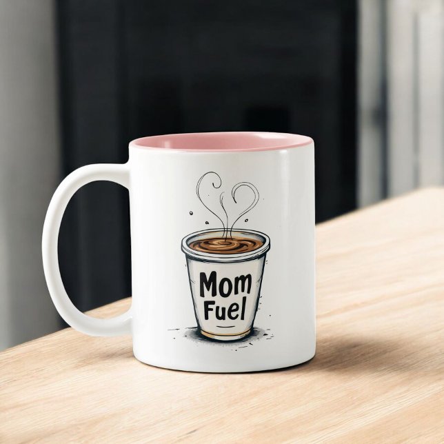 Mum Fuel | Funny Coffee Lover Mum Gift | Two-Tone Coffee Mug (Creator Uploaded)